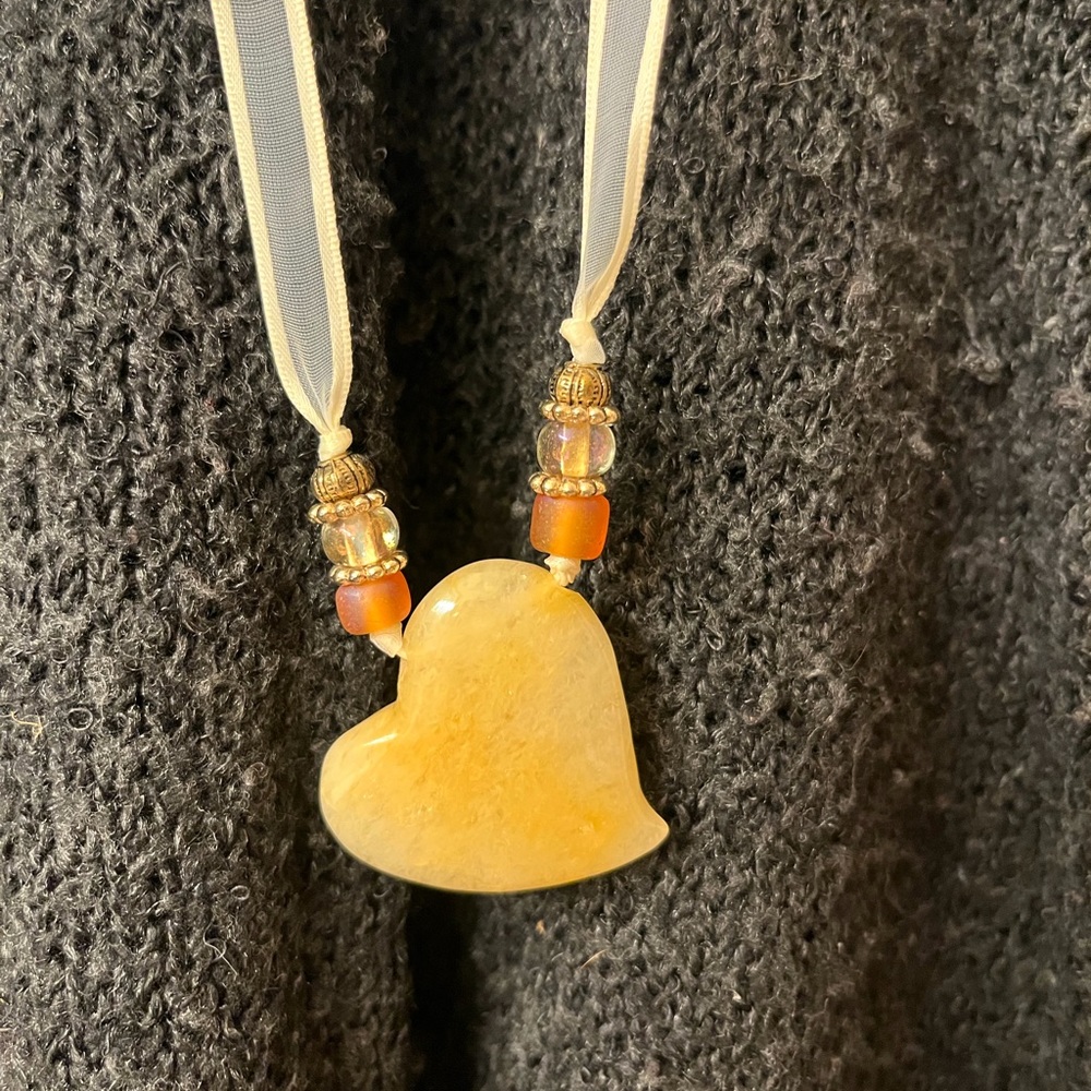 Renee Rayne Yellow Calcite Heart Necklace
